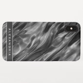 グレイモダンサテンプリント |モノグラムまたは名前 Case-Mate iPhoneケース (裏面(横))