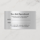 グレイモダンシルバーアポイントメントカードミニマル 名刺 (裏面)