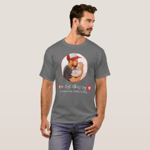 グレイモダンシンプルキュートダディファースト・ファーザーズ・デイ Tシャツ
