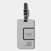 グレイモダンシンプルミニマリストプロフェッショナル ラゲッジタグ (正面縦)