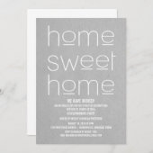 グレイモダンスウィートホーム引っ越し祝いパーティーパーティー 招待状 (正面/裏面)