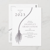 グレイモダンタッセル卒業パーティーはがき ポストカード (正面/裏面)