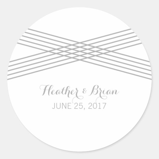 グレイモダンデコ結婚式用シール ラウンドシール (正面)