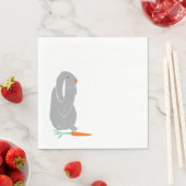 グレイモダンバニーベビーシャワー誕生日ナプキンス スタンダードランチョンナプキン (インサイチュ)