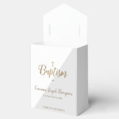 グレイモダンバプテスマ男の赤ちゃんサンキュー金ゴールドクロス フェイバーボックス (オープン)