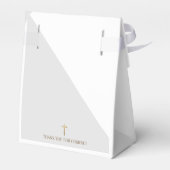 グレイモダンバプテスマ男の赤ちゃんサンキュー金ゴールドクロス フェイバーボックス (裏面サイド)