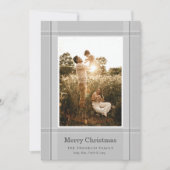 グレイモダンプライド写真クリスマスホリデーカード 招待状 (正面)