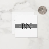 グレイモダンプロフェッショナルモノグラムありがとう ノートカード (正面/裏面インサイチュ)