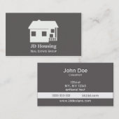 グレイモダンホワイトクラッシー実在エテート名刺 名刺 (正面/裏面)