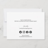 グレイモダンホワイト会社のロゴソーシャル・サンキュー サンキューカード (裏面)