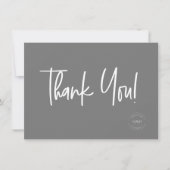 グレイモダンホワイト会社のロゴソーシャル・サンキュー サンキューカード (正面)
