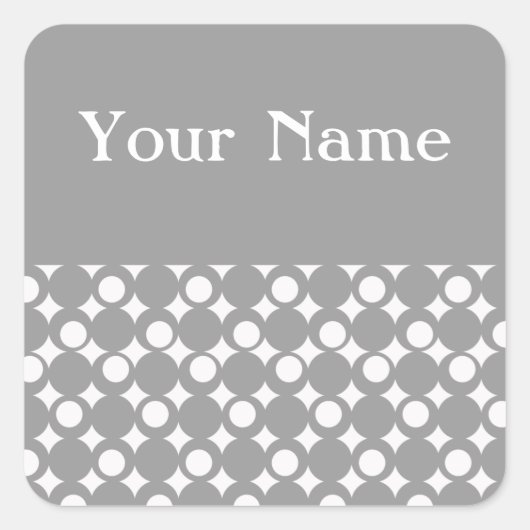 グレイモダンボールデザイン@ Emporio Moffa w/name スクエアシール (正面)