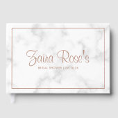 グレイモダンマーブルとバラ金ゴールドブライダルシャワー ゲストブック (正面)