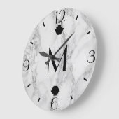 グレイモダンマーブルアールデコファイナル ラージ壁時計 (傾斜)