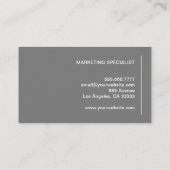 グレイモダンミニマルプロフェッショナル 名刺 (裏面)