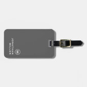 グレイモダンミニマルモノグラム ラゲッジタグ (正面横)