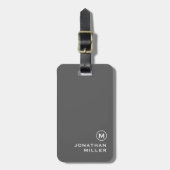 グレイモダンミニマルモノグラム ラゲッジタグ (正面縦)