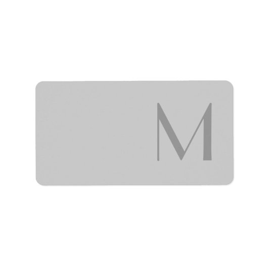 グレイモダンモノグラム住所 シール (正面)