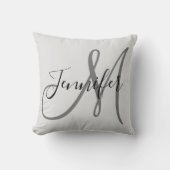 グレイモダンモノグラム クッション (正面)