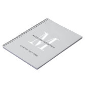 グレイモダンモノグラム ノートブック (左側)