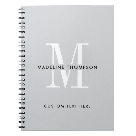 グレイモダンモノグラム ノートブック (正面)