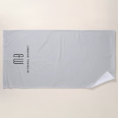 グレイモダンモノグラム ビーチタオル (正面)