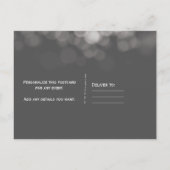 グレイモダンライツミニマルシックパーティの招待状 案内ポストカード (裏面)