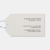 グレイモダンリネンエレガント金ゴールドモノグラムサンキュー ギフトタグ (裏面横)