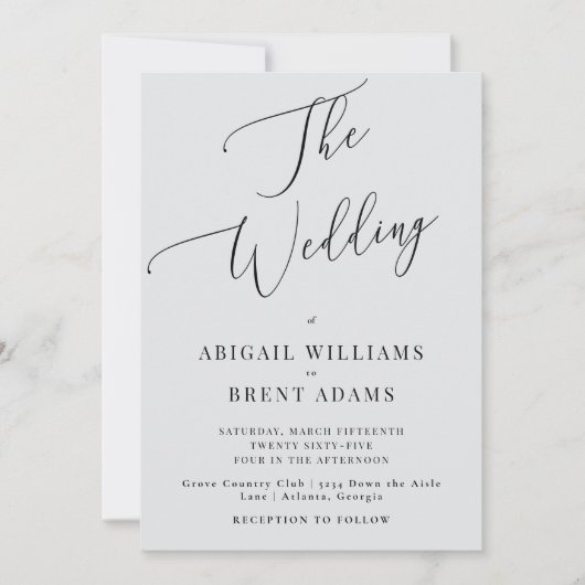 グレイモダン結婚ズ 招待状 (正面)