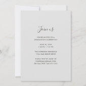 グレイモダン院卒業1写真卒業パーティー 招待状 (裏面)