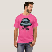 グレイモダンUfo -デザイン愛好家のためのエイリアン Tシャツ (正面フル)
