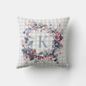 グレイモノグラムグリーナリークリスマスリース クッション (裏面)