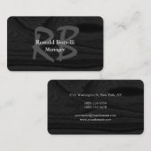 グレイユニークウッドモノグラムマネージャーのミニマリスト 名刺 (正面/裏面)