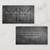 グレイユニークシャルボードシックモノグラムビジネスカード 名刺 (正面/裏面)