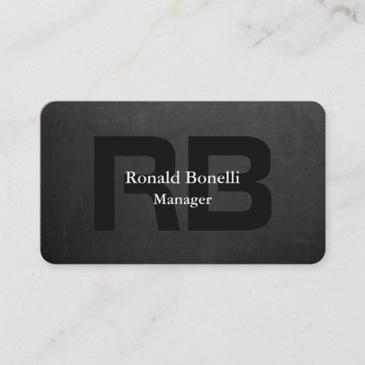 グレイユニークシャルボードブラックモノグラムマネージャー 名刺 (正面)