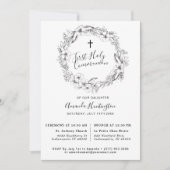 グレイユニークフローラファースト聖餐式 招待状 (正面)