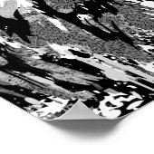 グレイライオンポートレートスケッチ – ライオンポスタープリント ポスター (角)