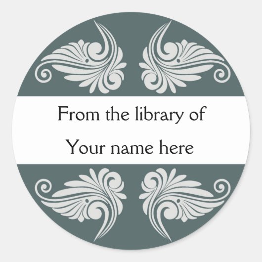 グレイライブラリ蔵書票 ラウンドシール (正面)