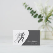 グレイランナーフィットネスコーチビジネステンプレート 名刺 (スタンド正面)
