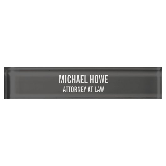 グレイレブはっきりしたルプロフェッショナルトレンディーモダン デスクネームプレート (正面)