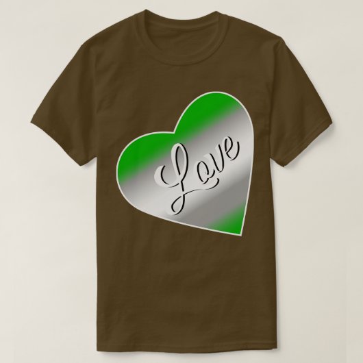 グレイロマンチック愛の旗 Tシャツ (デザイン正面)