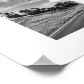 グレイロードカリフォルニアブラック&ホワイト写真 ポスター (角)