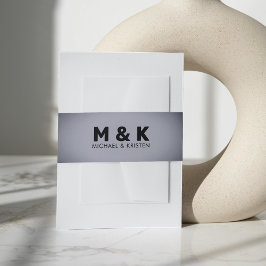 グレイヴィネット結婚モノグラム 招待状ベリーバンド