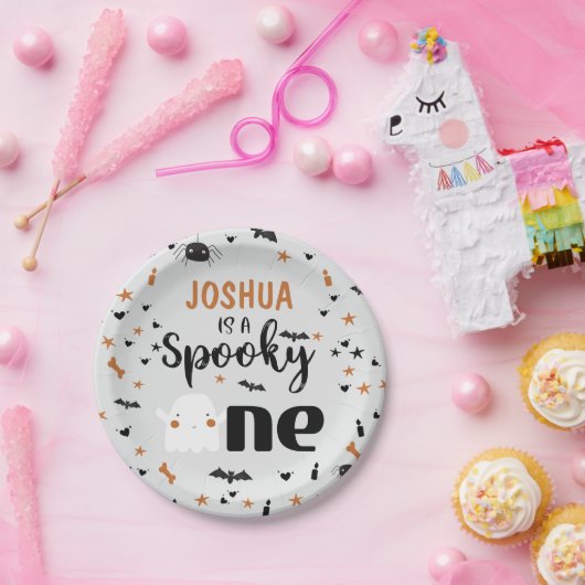 グレイ不気味ワンハロウィーン1日の誕生日 ペーパープレート (パーティー)