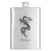グレイ中国のドラゴンカスタムフラスコ フラスク (正面)