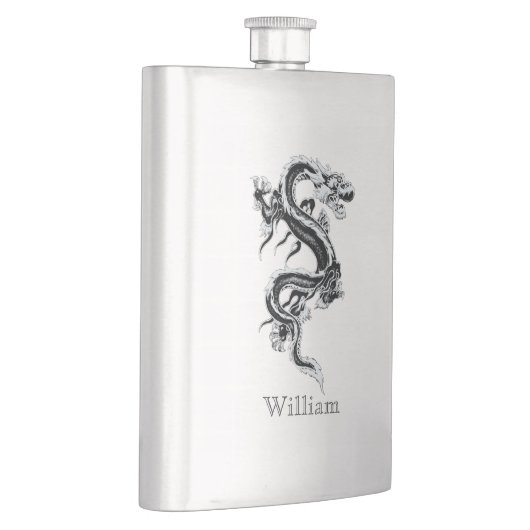 グレイ中国のドラゴンカスタムフラスコ フラスク (右)