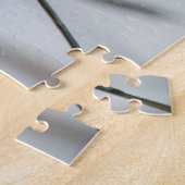 グレイ傘フラワーアウトラインフローラアート写真 ジグソーパズル (側面)