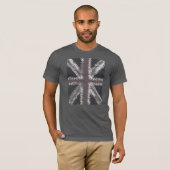 グレイ動揺してユニオン・ジャック国旗 Tシャツ (正面フル)