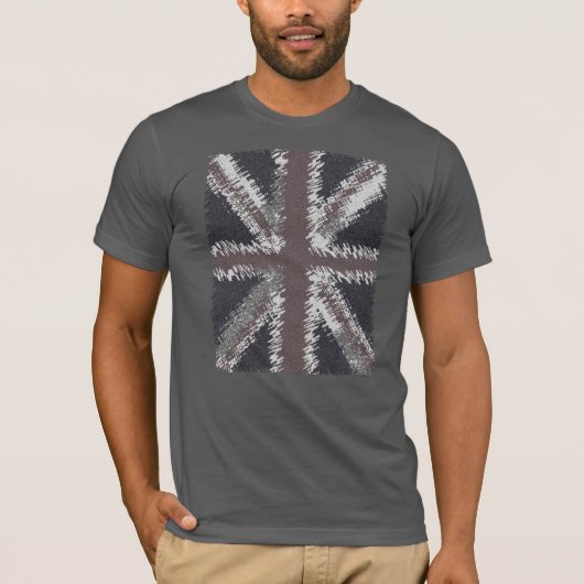 グレイ動揺してユニオン・ジャック国旗 Tシャツ (正面)