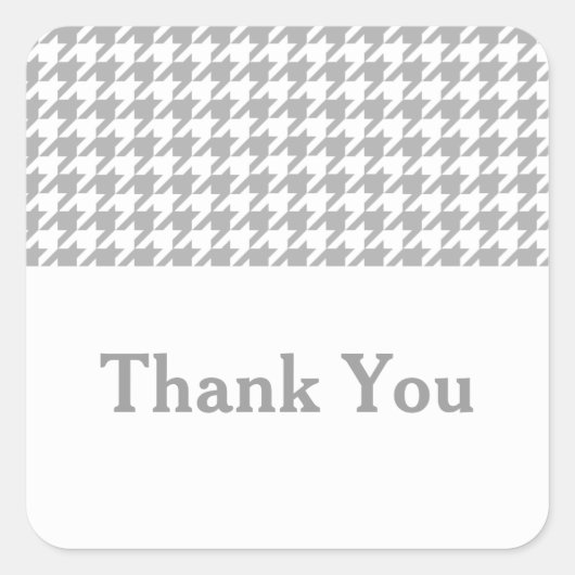 グレイ千鳥格子のサンキューシール スクエアシール (正面)